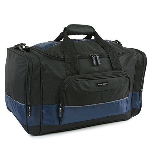 Perry Ellis 22' Business Duffel Bag, Black/Navy, One Size