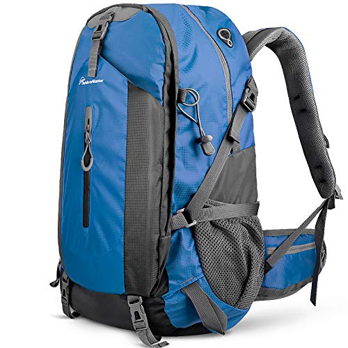 OutdoorMaster Hiking Backpack 45L - w/ Waterproof Cover - Blue