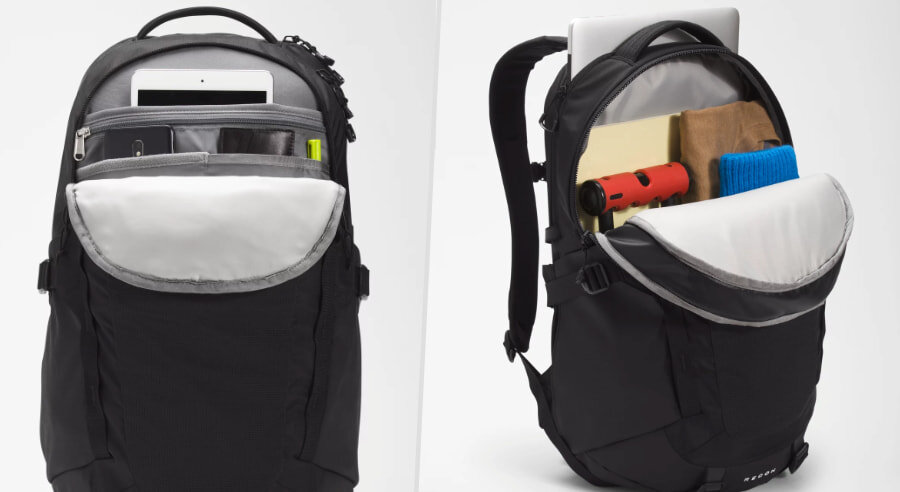 Inside the North Face Recon urban backpack