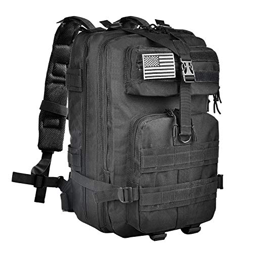 CVLIFE Outdoor Tactical Backpack Military Rucksacks for Camping Hiking Medium Packs 40L(Black)