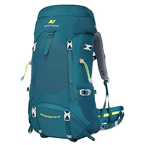 N NEVO RHINO 50L Green Hiking Backpack, Internal Frame Hiking Backpack, Alpine Climbing Backpack,...