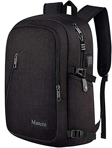 Mancro Business Travel Laptop Backpack, Anti Theft Slim Laptop Bookbag with USB Charging Port for...
