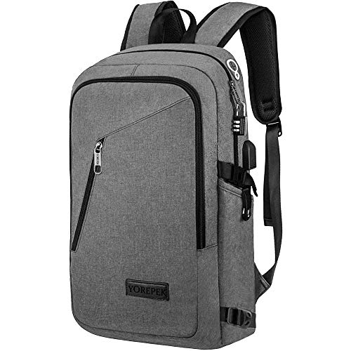 College Backpack For Men,Laptop Backpack with USB Charging Port Headphone Interface, Anti-Theft...
