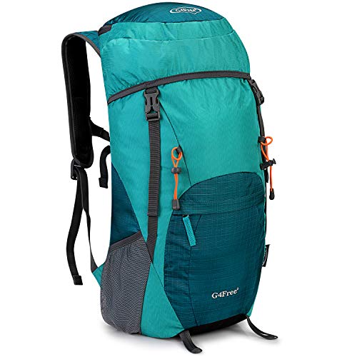 G4Free Lightweight Packable Hiking Backpack 35L Travel Camping Daypack Foldable(Light Green)