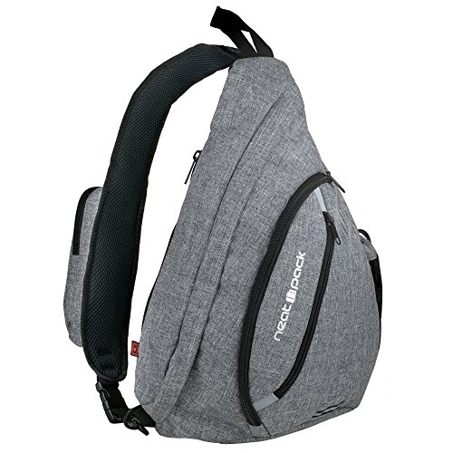 Versatile Canvas Sling Bag / Travel Backpack | Wear Over Shoulder or Crossbody (Gray)
