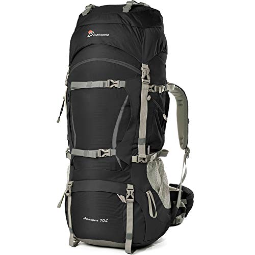 Mountaintop 70L Hiking Internal Frame Backpack for Men Women with Rain Cover