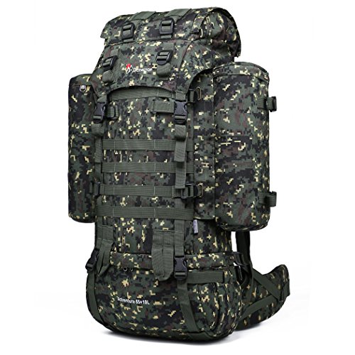 Mardingtop 65+10L Molle Hiking Internal Frame Backpacks with Rain Cover Camouflage-65+10L