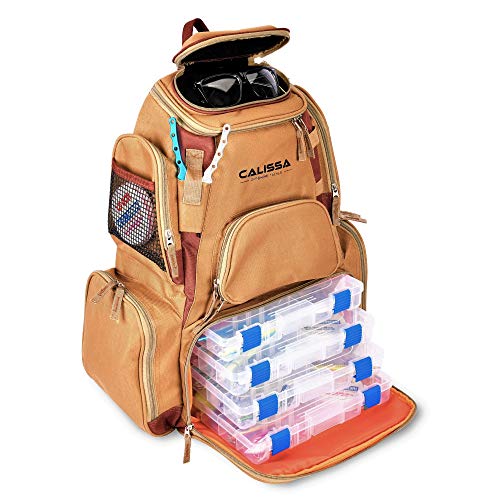 The X-Large 'Blackstar' Fishing Backpack, Tackle Box Storage Bag - Non-Corrosive Fishing Tackle Bag...