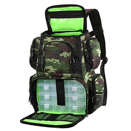 Lixada Tackle Backpack Multifunctional Fishing Tackle Utility Bag Water-Resistant Fishing Bag with...