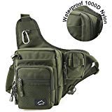 Hetto Waterproof Fishing Tackle Bag Backpack - Sports Sling Shoulder Crossbody Chest Nylon Bag Pack...