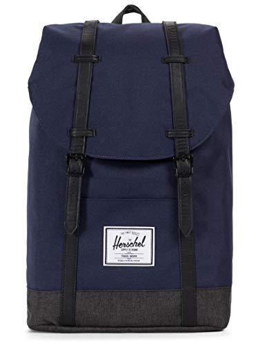 Herschel Retreat Backpack, Peacoat/Black Crosshatch, Classic 19.5L