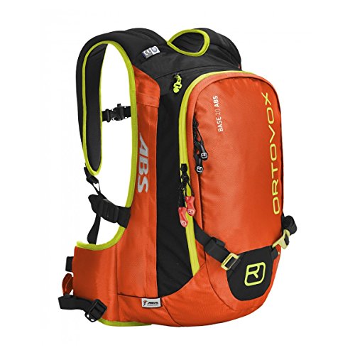 Ortovox Base 20 ABS Backpack Complete Set with M.A.S.S Airbag for Snow Avalanche, S/M, Crazy Orange