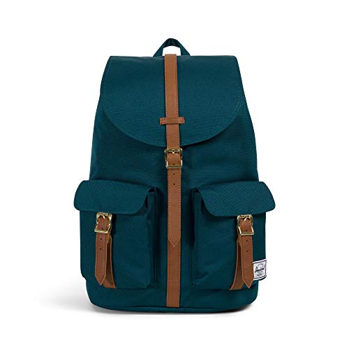 Herschel Dawson Backpack, Deep Teal/Tan Synthetic Leather, Classic 20.5L