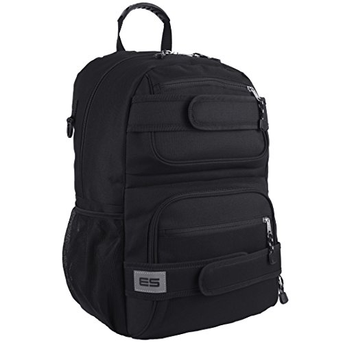 Eastsport Multi Compartment Skater Backpack with High Density Padded Straps (Black)