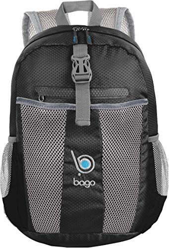 bago 25L Packable Lightweight Backpack - Water Resistant Travel and Hiking Daypack (25-Liter, Black)