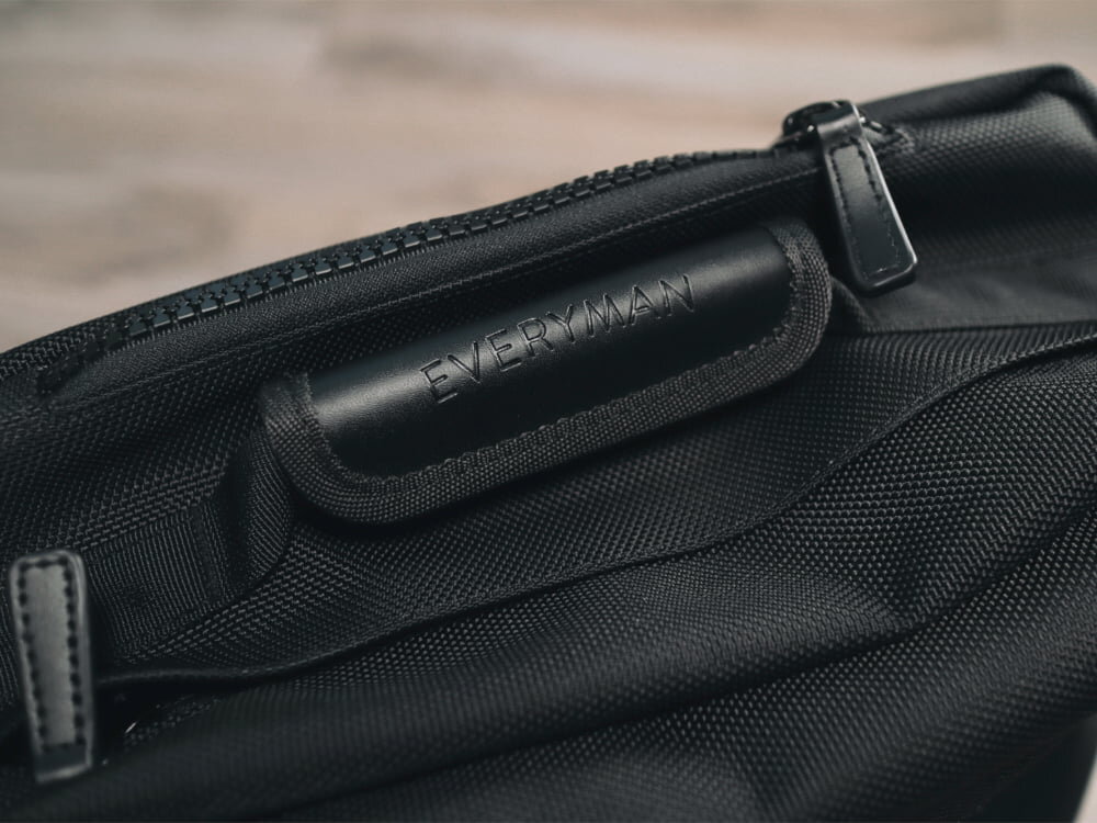 Leather details on the Everyman Hideout Pack