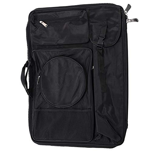 U.S. Art Supply Black Nylon Art Supplies Portfolio Carry Backpack Bag, Size: 19' x 26'