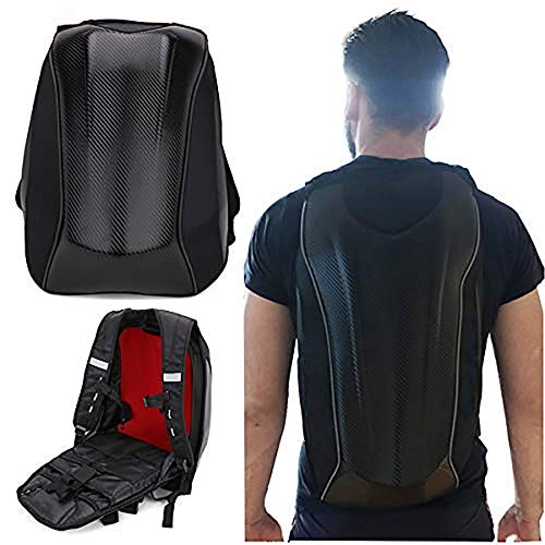 Motorcycle Backpack Waterproof Hard Shell Backpack Carbon Fiber Riding Backpack for Men