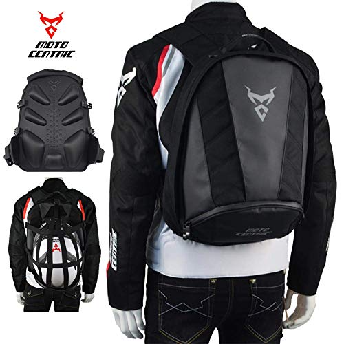 MotoCentric motorcycle leather waterproof backpack riding laptop helmet shoulder bag package (Gray)