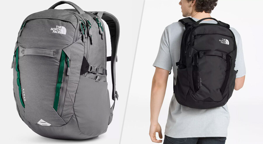 The North Face Surge backpack with water bottle pocket