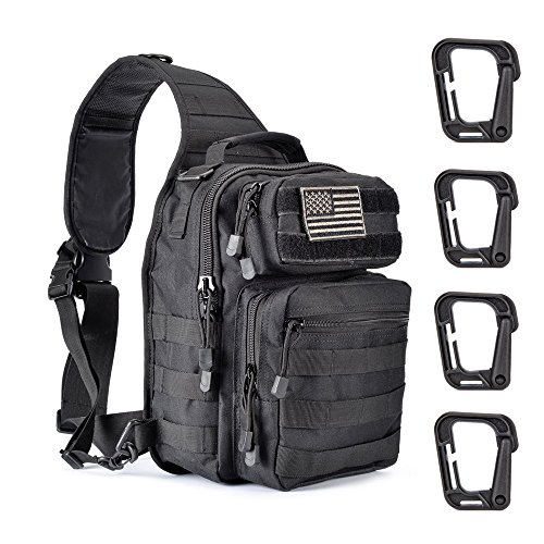 Weanas Tactical Sling Bag Pack Military Rover Shoulder Sling Backpack Molle Assault Range Bag with 4...