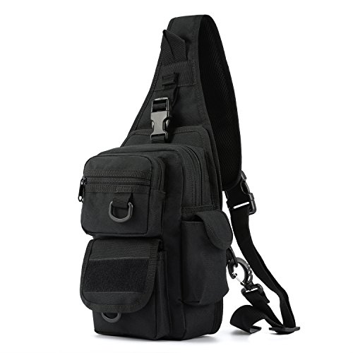 Barbarians Tactical Sling Bag Pack with Pistol Holster, Military Shoulder Bag Satchel, Range Bag...