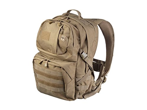 Monoprice Survival Tactical Backpack - 32 Liter - Tan with Nylon Webbing, Cordura Fabric Ideal for...
