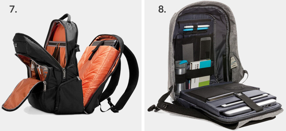 Types of backpacks - Splayed and clamshell backpacks that open like a suitcase