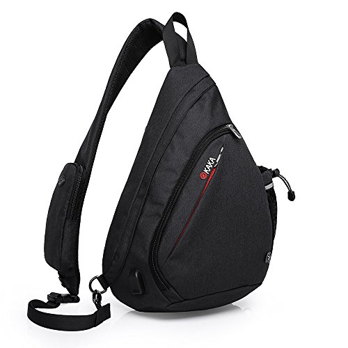 KAKA Sling Bag, Crossbody Shoulder Sling Backpack with USB Charging port, Casual...