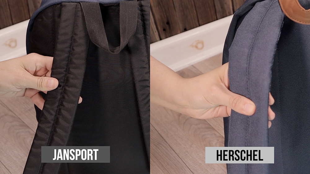 Jansport vs Herschel shoulder straps