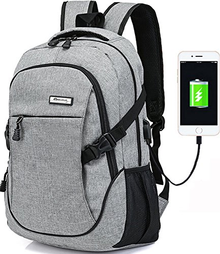 Trustbag X-20 Laptop Backpack with USB Charging Port Business Water Resistant Polyester and...