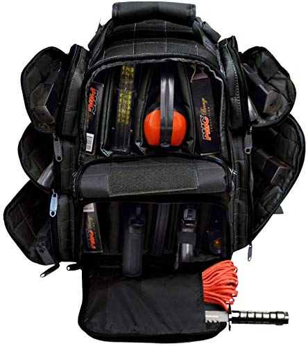 EXPLORER Backpack + Range Bag with Large Padded Deluxe Tactical Divider and 9 Clip Mag Holder -...