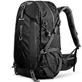 OutdoorMaster Hiking Backpack 45L - w/ Waterproof Cover - Black