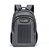 Luisvanita Eco Solar Charger Backpack Bag Black 6w External Frame Hiking Daypack-Grey