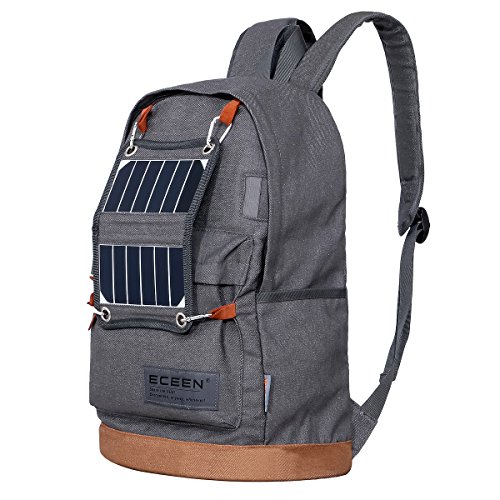 ECEEN Hiking Daypack Backpack with Solar Charger and LED Camping Light for Hiking, Blackouts,...