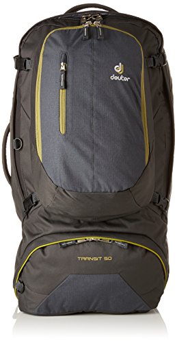 Deuter Transit 50 Travel Backpack with Removable Daypack, Anthracite/Moss