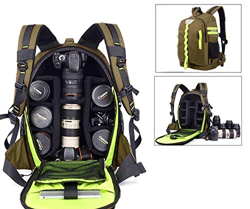 Abonnyc DRLBP-CZ Waterproof Anti-shock Backpack for DSLR and SLR Cameras (Green)