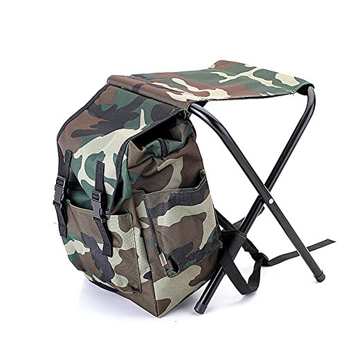 Tinghan Camouflage Backpack Cooler Bag Chair High-Intensity Steel Cross for Fishing Camping
