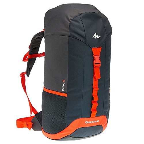 Quechua Hiking Camping Water Repellent Backpack Rucksack Arpenaz 40L (Black/Orange)
