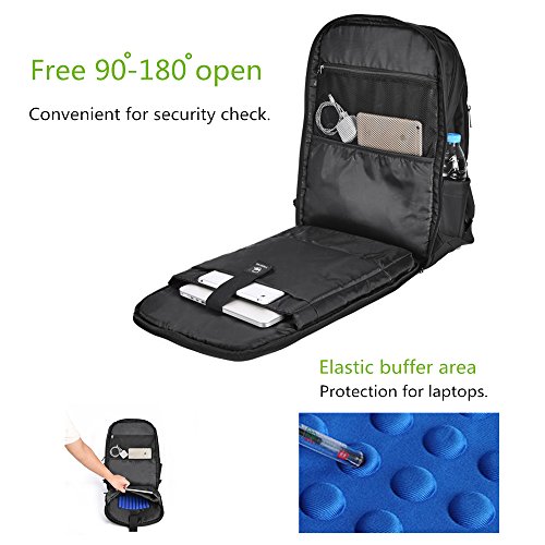KOPACK Business Backpack Scan Smart /Anti Theft /Tsa Friendly Laptop Bag Black 17 Inch Men