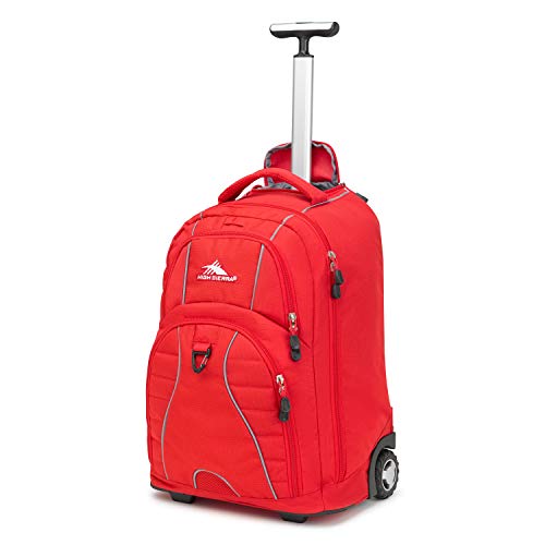 High Sierra Freewheel Wheeled Laptop Backpack, Crimson, 20.5 x 13.5 x 8-Inch