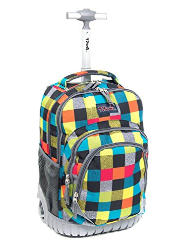 Tilami Large Storage Luggage Bottom Fenders 18 Inch Rolling Bag Book Backpack Wheels Laptop for...