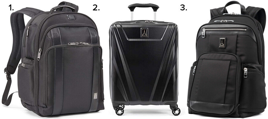 1. Travelpro Crew Executive Choice 2 Backpack (Amazon)2. Travelpro Platinum Elite Carry-On (Amazon)3. Travelpro Platinum Elite Business Backpack (Amazon)