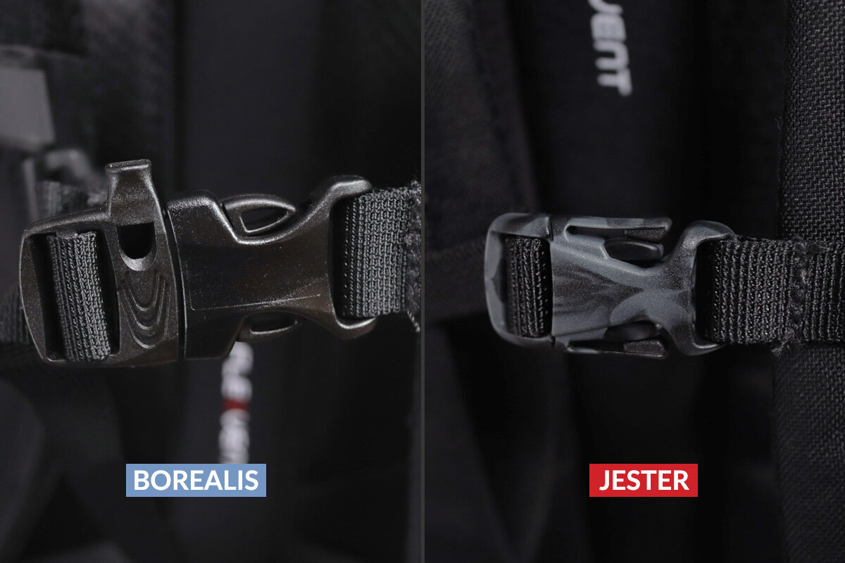 The North Face Borealis vs Jester sternum strap
