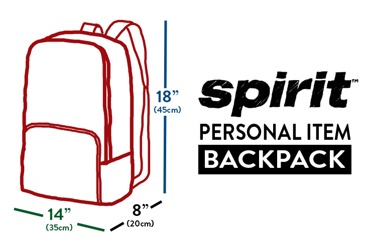 Spirit Airlines personal item backpack dimensions