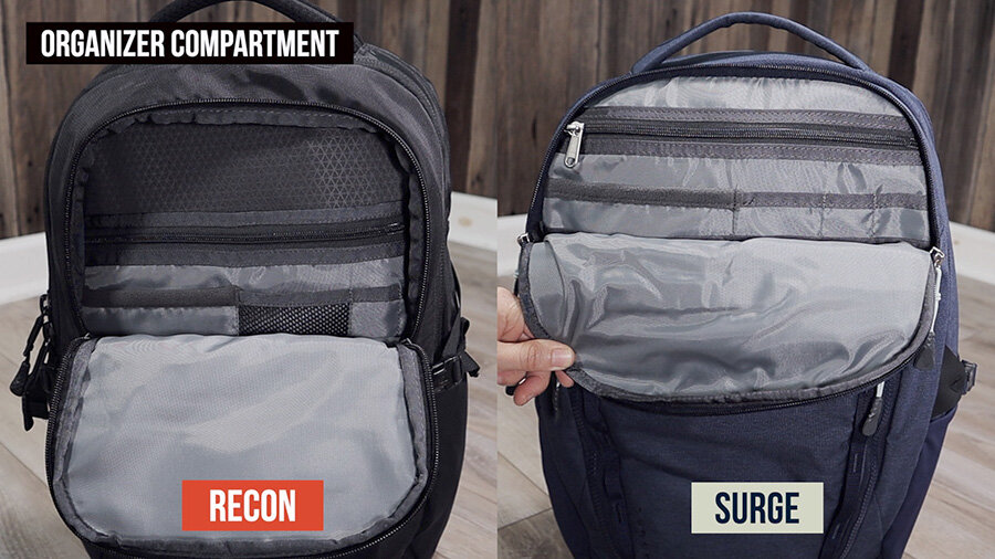 The North Face Surge vs Recon backpack comparison