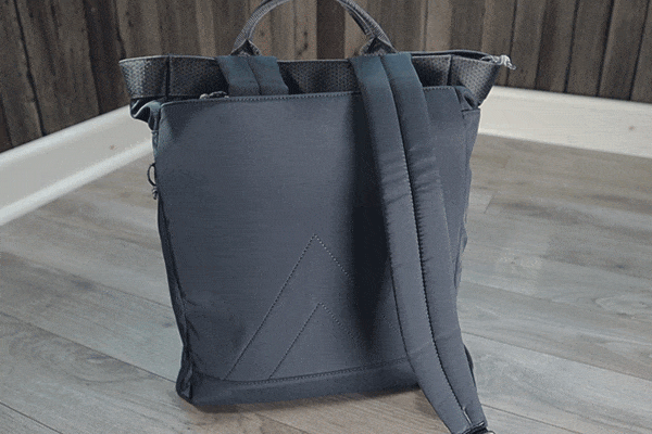 Easy conversion from backpack to tote bag