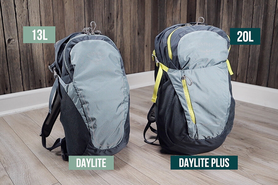Osprey Daylite and Daylite Plus size comparison