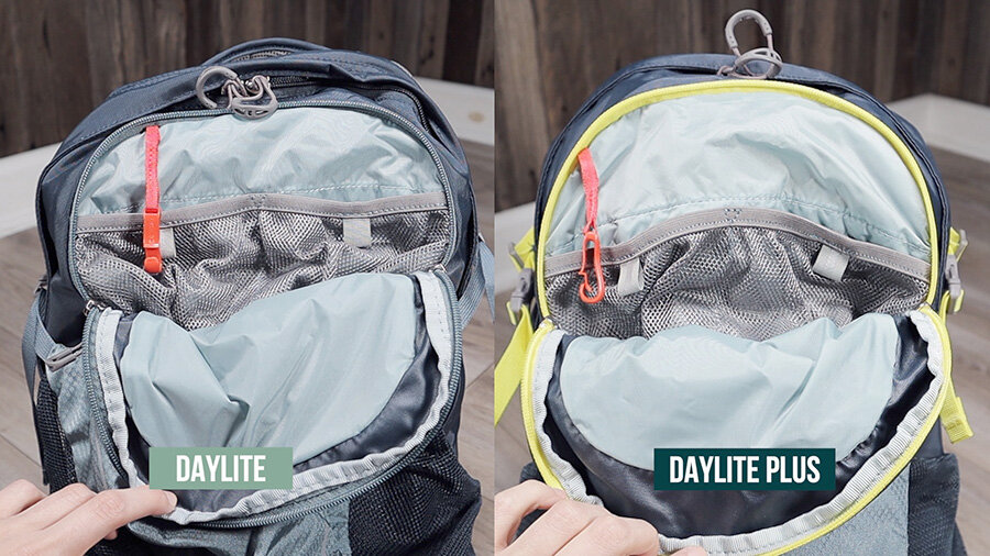 Interior pockets - Osprey Daylite vs Daylite Plus Daypack