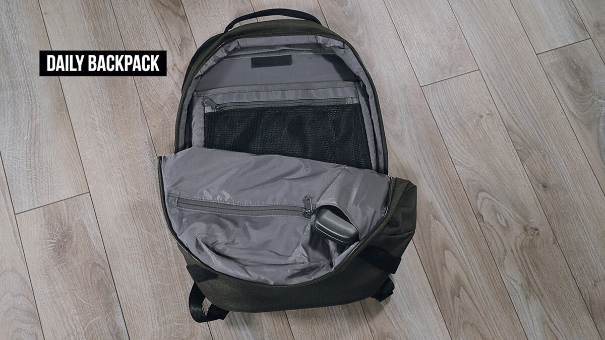 Able Carry Daily Backpack review - inside pockets and storage